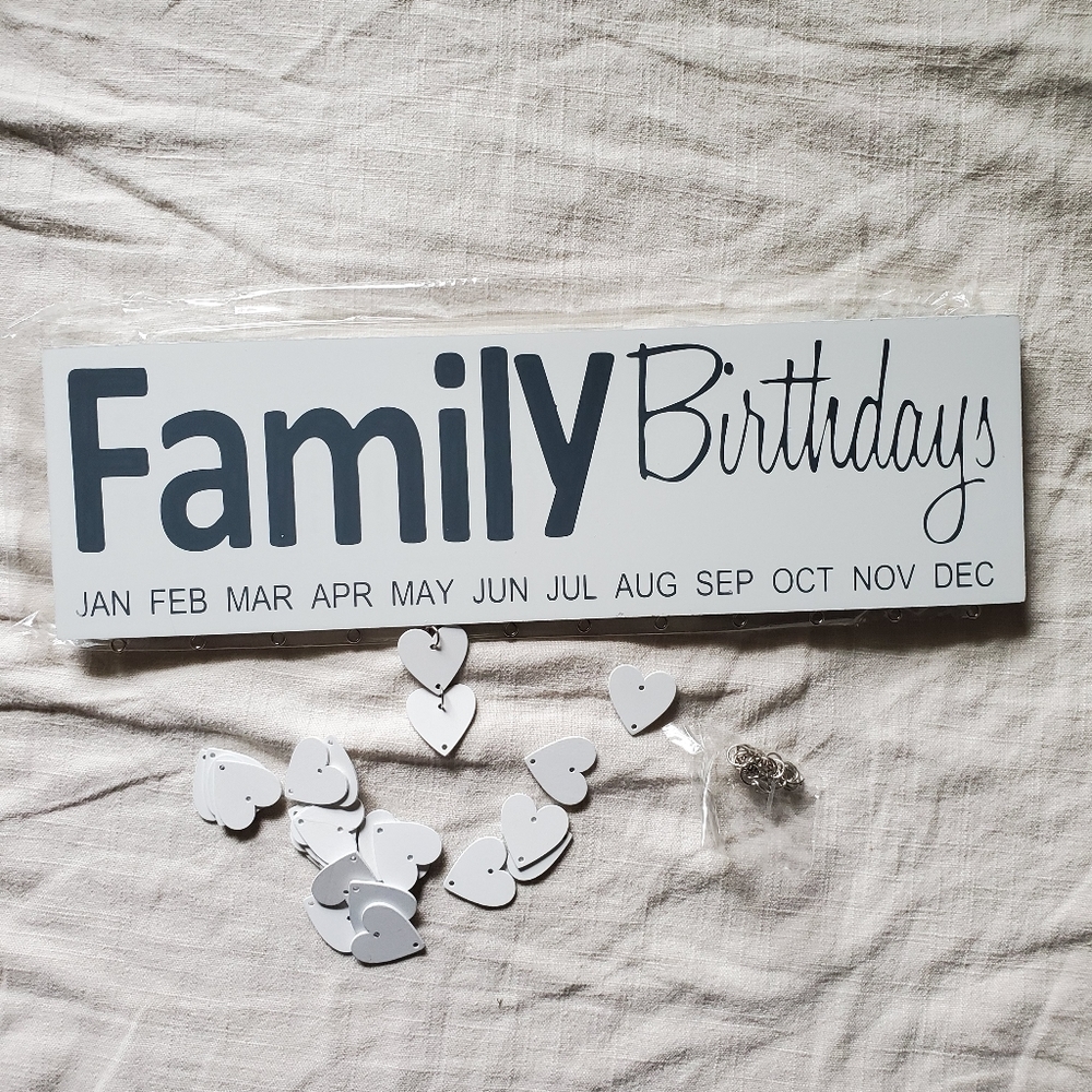 Family Birthdays calendar grace with style